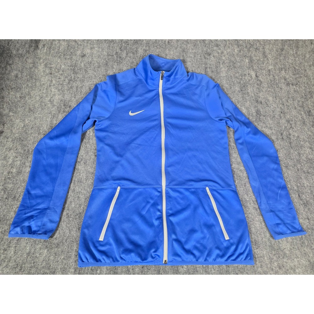 Nike Dri-FIT Track Jacket Mens Large Tall LT Blue White Full Zip Soccer 822531